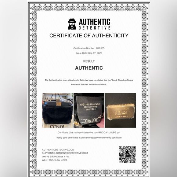 FENDI
Black Shearling Peekaboo Bag - Picture 15 of 15